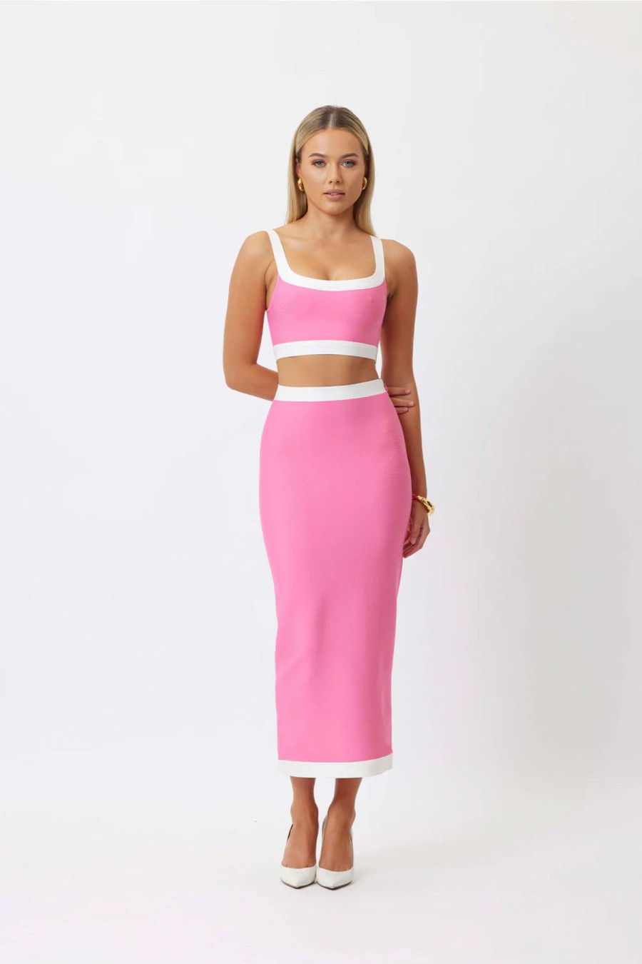 Women Bianca & Bridgett Skirts | Bianca & Bridgett Phoebe Midi Skirt-Pink