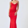 Women Suboo Wedding Guest | Suboo Ivy Strappy Gathered Maxi Dress-Red