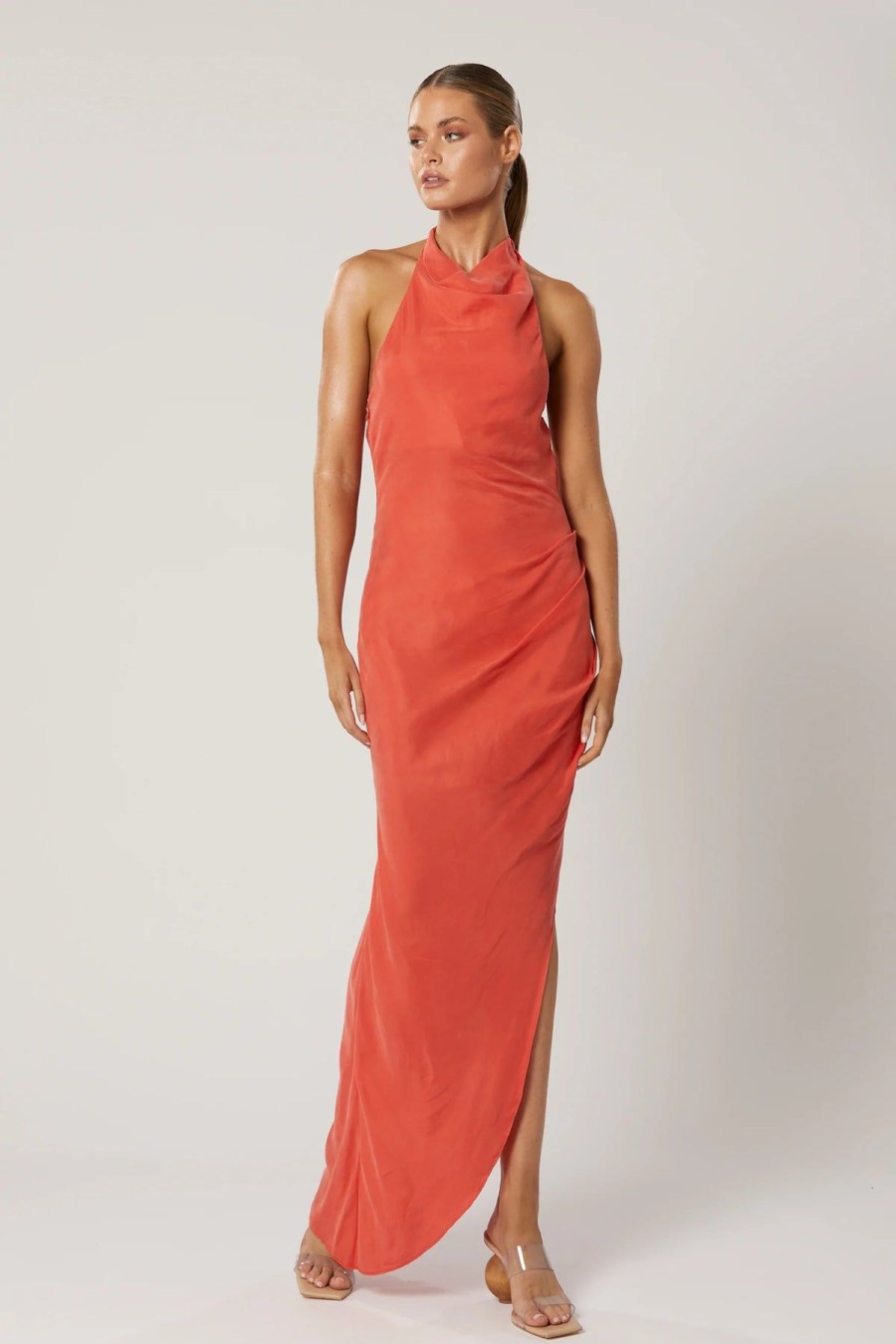 Women Winona Wedding Guest | Winona Marcella Halter Dress-Scarlet