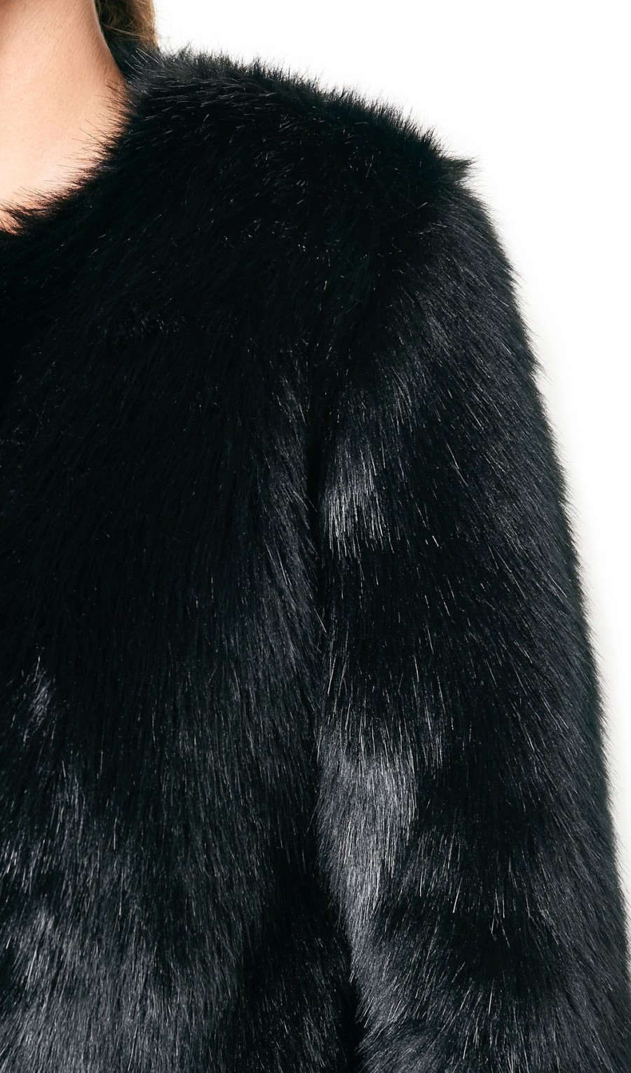 Women Dress Hire AU Jackets & Coats | Santina-Nicole Luna Fur Jacket-Black